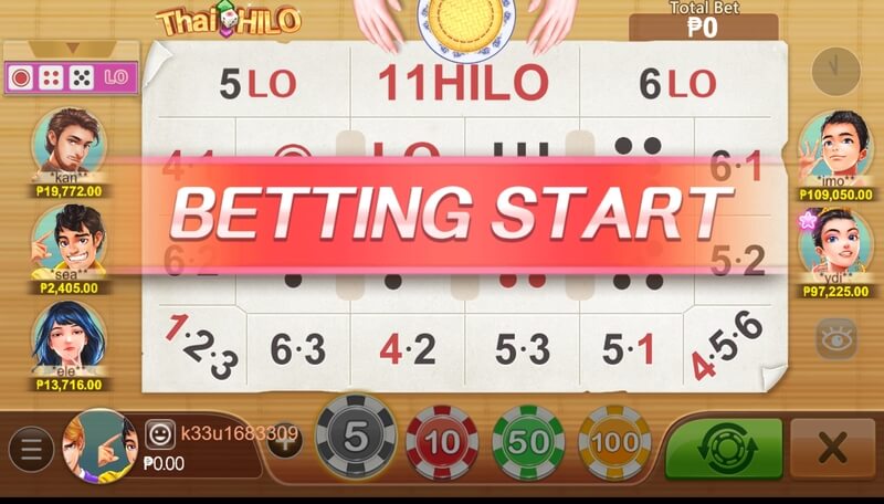 Thai Hilo Slot Game Interface